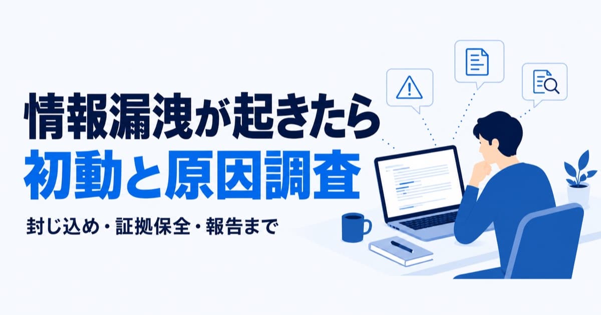 情報漏洩が起きたら何をする?初動対応・原因の切り分け・報告まで
